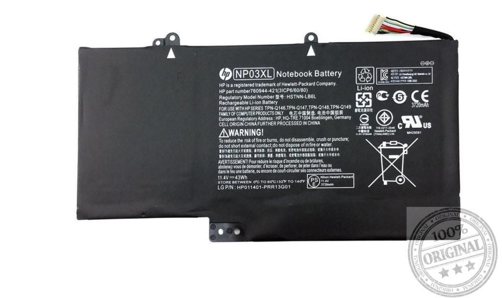 Hp Orjinal NP03XL Pavilion X360 11 13, Envy 15 X360, 761230-005  13-a, 13-b, Envy 15-u100 x360 HSTNN-LB6L, HSTNN-UB6L Hp Pavilion 13-a, 13-b, Envy 15-U  760944-421 760944-421 761230-005  HSTNN-LB6L NP03XL TPN-Q146 TPN-Q147 TPN-Q148HP TPN-Q149 Batarya Pil