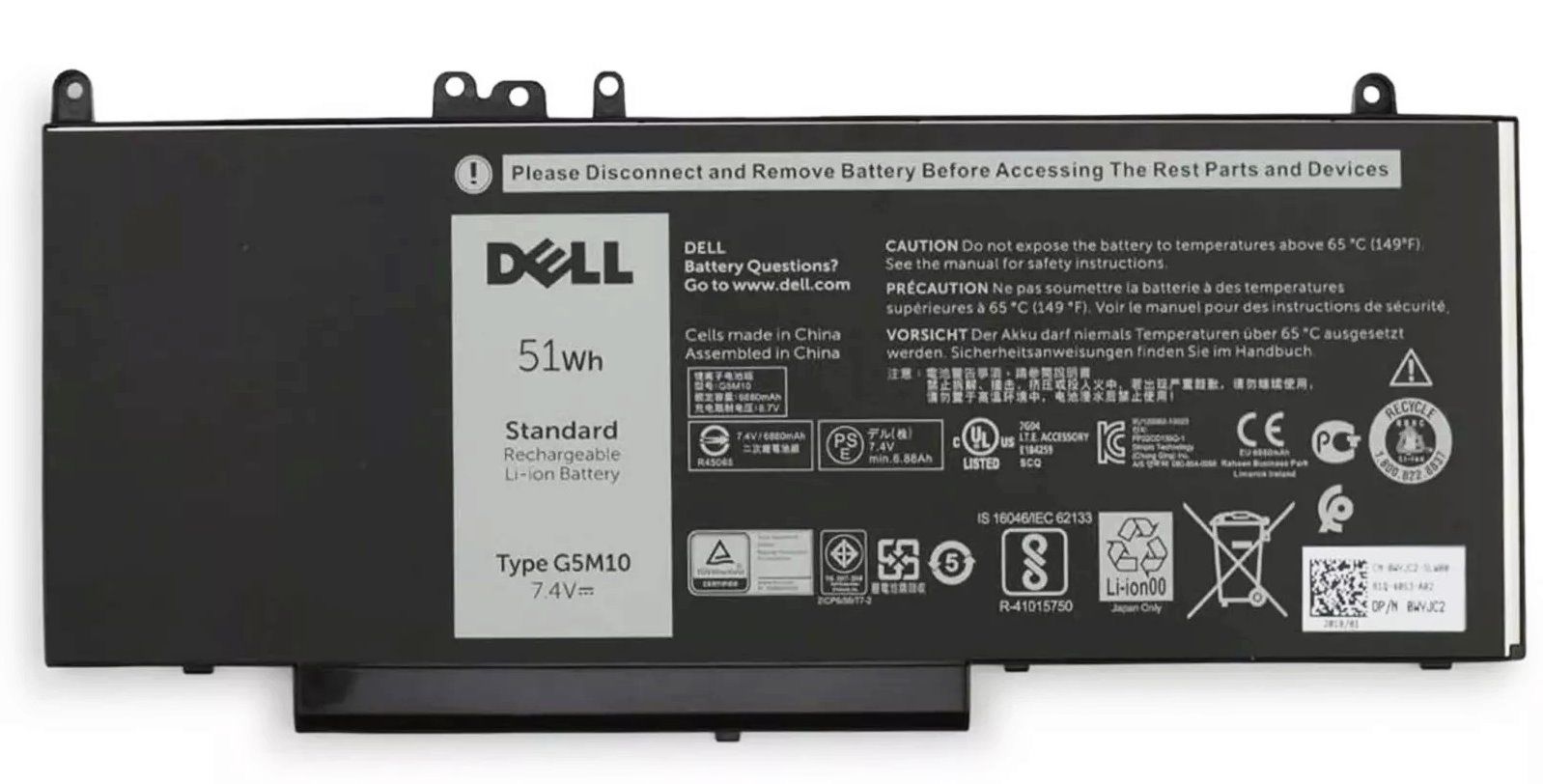 Dell Orjinal Latitude G5M10 E5270  P62G E5250 5450 E5450 E5550 5550 P37F P25S P48G P23T P62G 7v69y, txf9m R0Tmp Ryxxh, Txf9M, 8V5Gx, F5Ww5 Fdx0T Hk6Dv Wyjc2 Ym3Tc K9Gvn R9Xm9 P37F001 P23T001 P62G001 P48G001 Batarya Dell Pil
