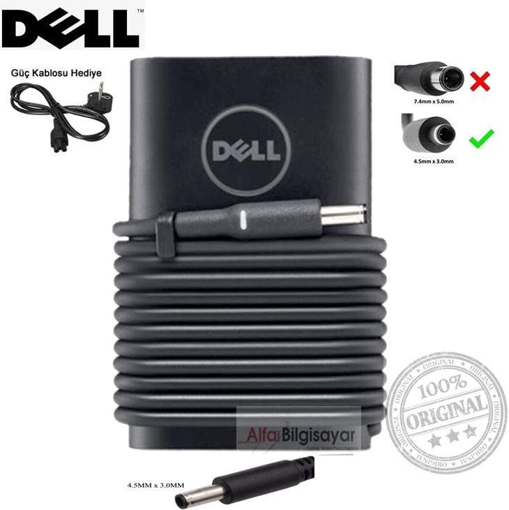 Dell Orjinal 19.5v 3.34A  ince uç  La65Ns2-01 0MGJN9 65w 4.5MM X 3.0MM DA45NM140,  DA65NM111-00,  HA65NS5-00,  HK45NM140, Adaptör Şarj Cihazı 3RG0T, GM456, 0JT9DM, JT9DM, 43NY4, 4H6NV,5K74V TJ76K 5NW44 70VTC 74VT4, G6J41, GG2WG GRPT6, A065R073, LADP-65TH