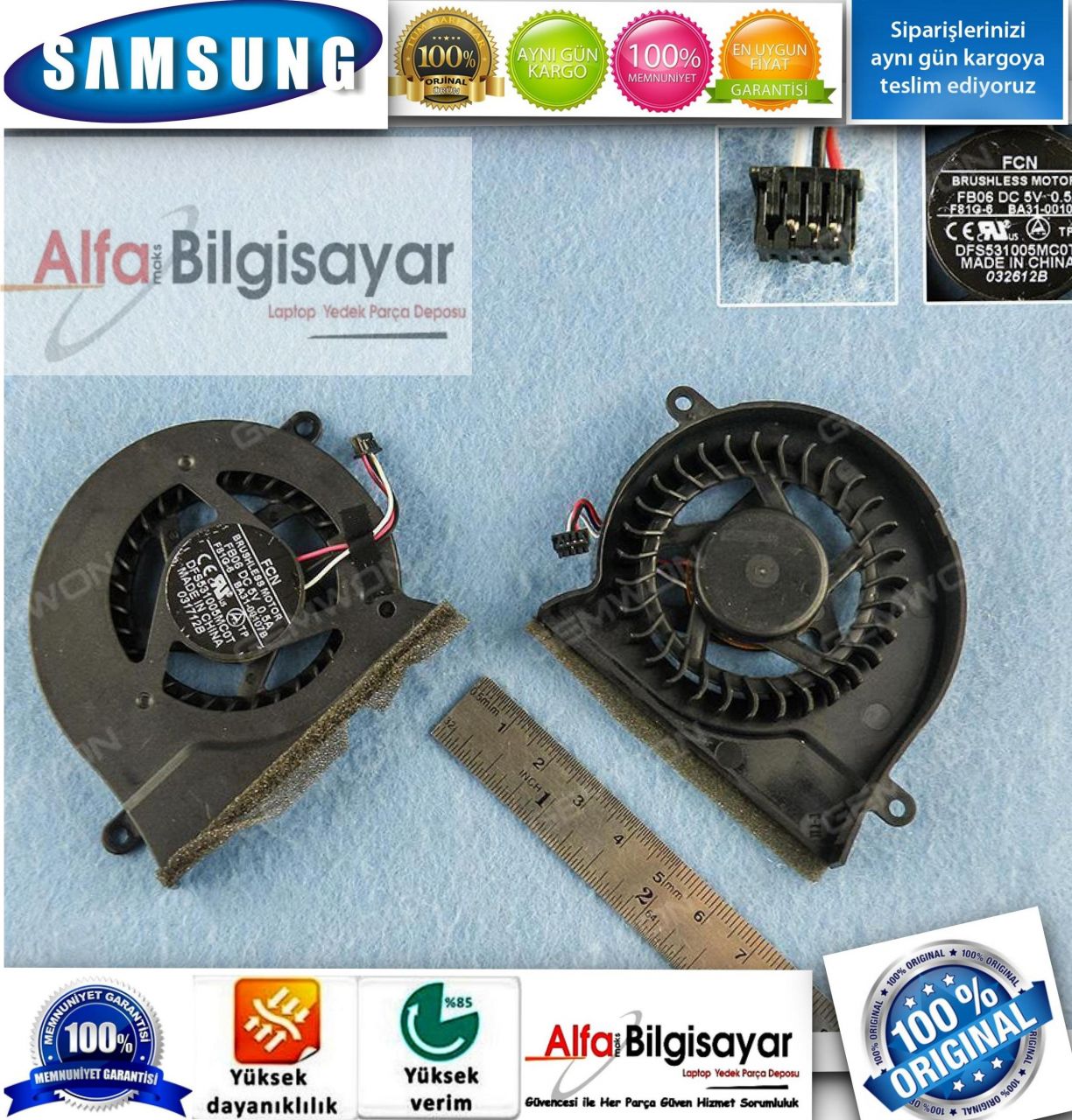 Samsung plastik Tip np300 NP300E7A NP305E7A NP300E5A NP300V5A 300E 305E Dfs531005mc0t Ksb0705ha Serisi Cooling Fan Sıfır A++