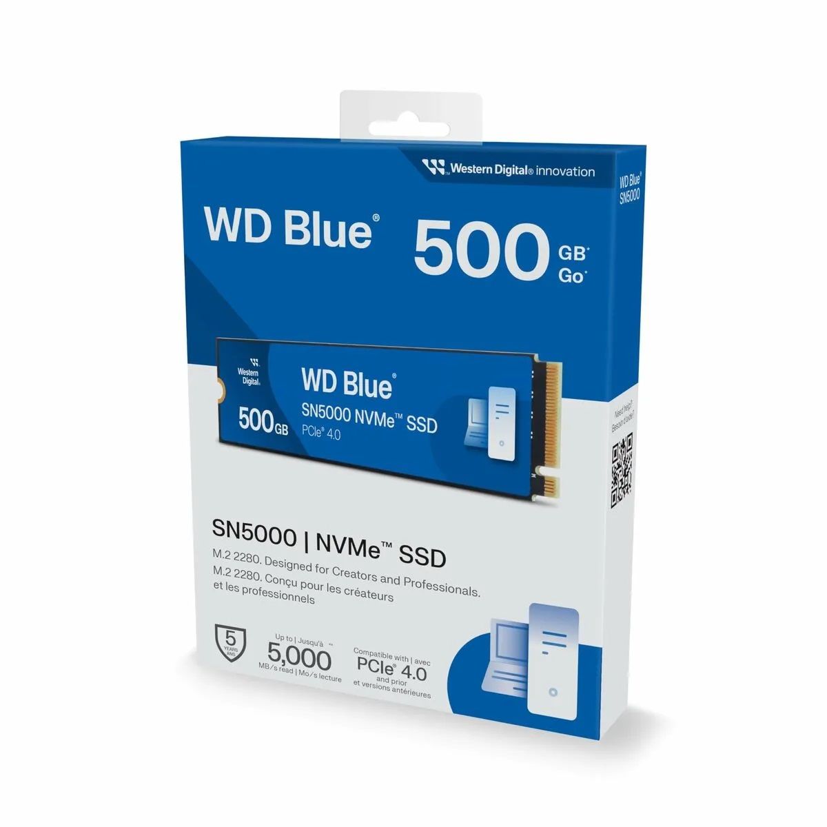 WD Blue 500GB SN5000 WDS500G4B0E Pcıe 5000MB/S Gen4 X4 Nvme 2280 M.2 SSD