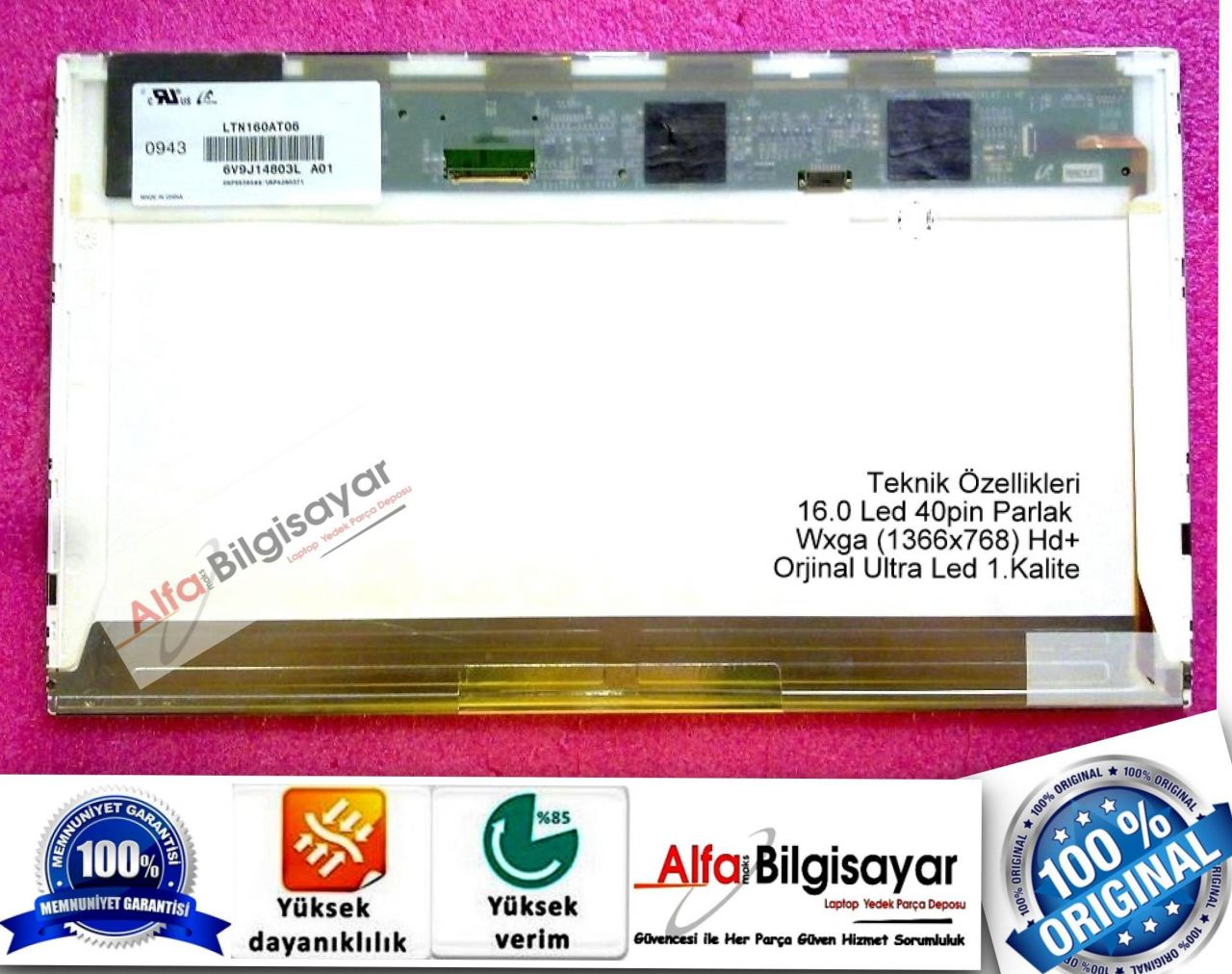 16.0 LED LTN160AT06, HSD160PHW1 LED EKRAN
