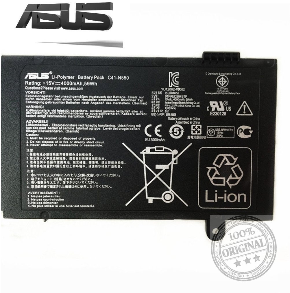 Asus C41-N550  N550 ROG G550 G550J G550JK N550J n550jk  N550Ja Q550 Q550LF Q550L Batarya Pil Orjinal