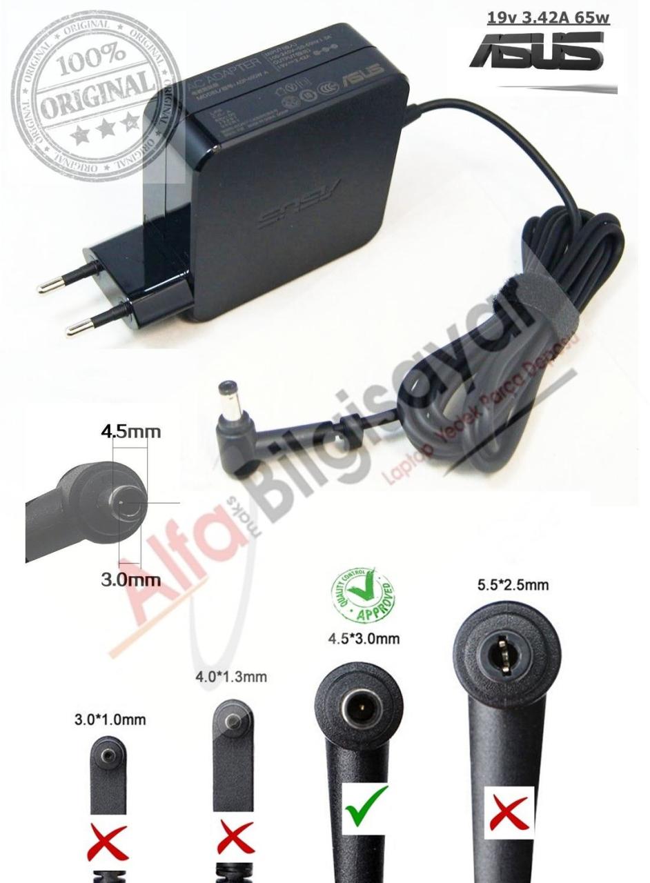 Orjinal Asus 19V 3.42A 65w 4.5mm×3.0 mm PA-1650-48 İğne uç  Adaptör Şarj Cihazı, adp-65gd d, expertbook vivobook X - P Serisi