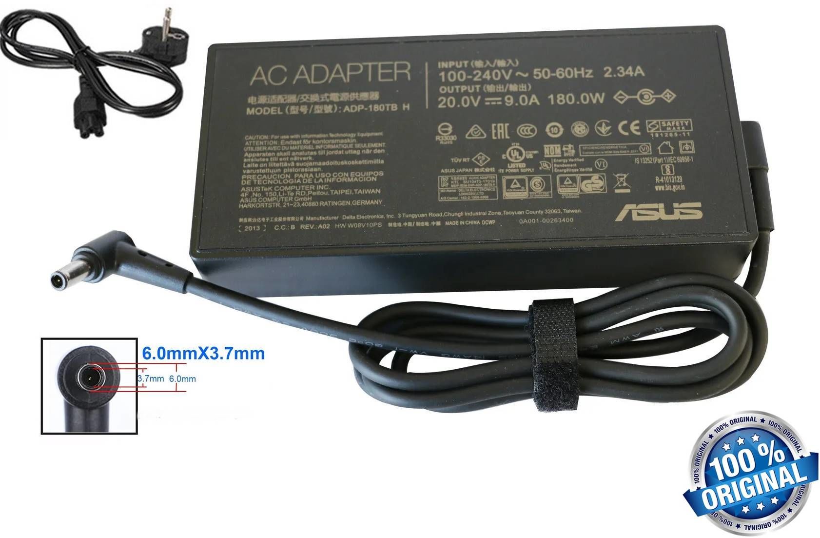 Asus rog Zephyrus, TUF Gaming, ROG Strix 20V 10A 200w İğne Uç 6.0x3.7mm Adaptör Orijinal Şarj Cihazı
