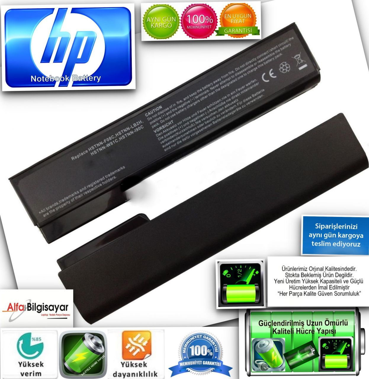 Hp EliteBook 8460w 8470W 8460p 8560p 8570p 8770P ProBook 6360b 6360t 6460b 6560b 6465b 6565b 6470b 6475B 6570b QK642AA HSTNN-E04C HSTNN-DB2F HSTNN-F08C HSTNN-F11C HSTNN-W81C CC03 CC06 CC06X CC06XL CC09 HSTNN-DB2F HSTNN-LB2G HSTNN-W81C Batarya Pil 