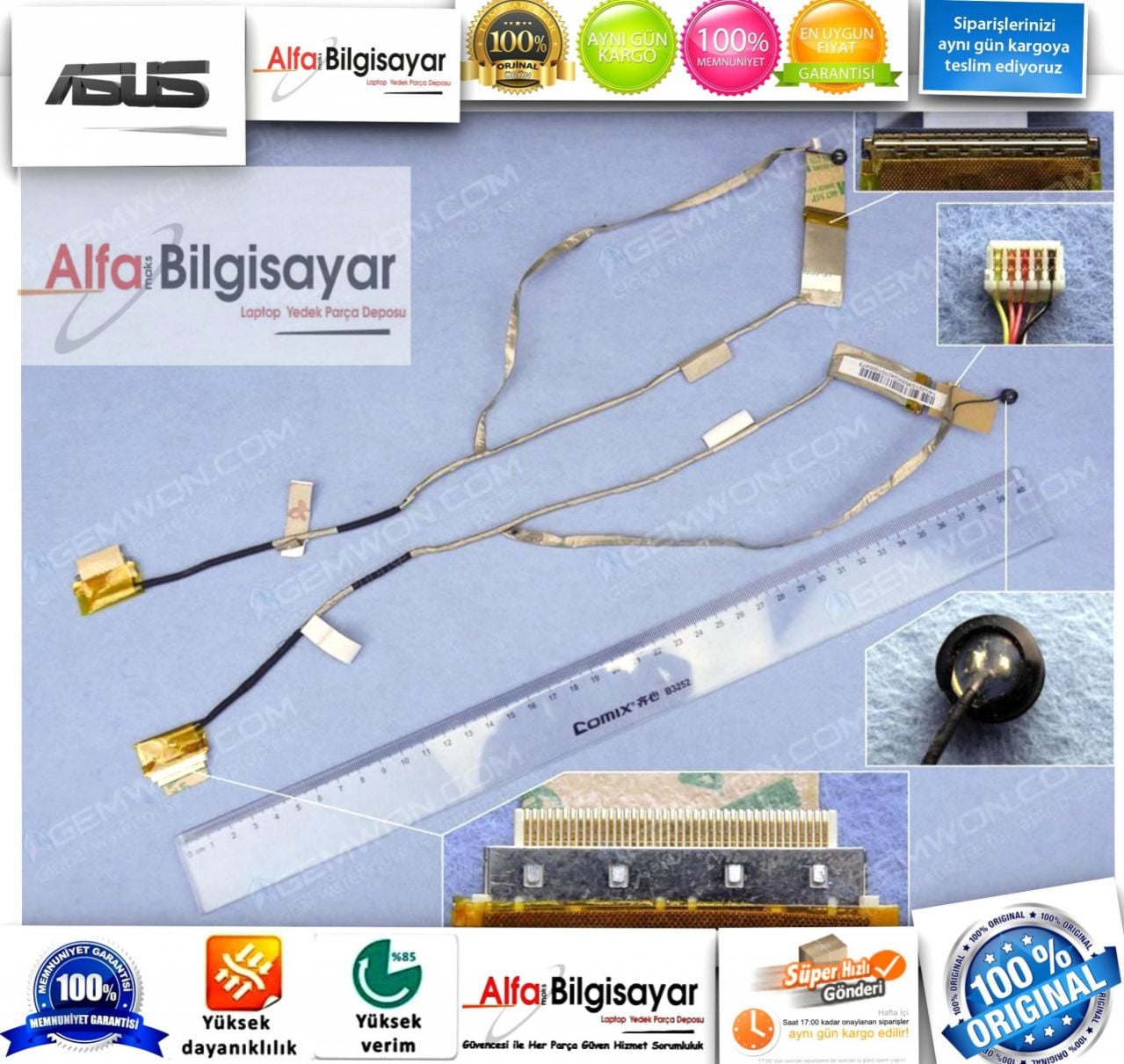 ASUS K53s K53E K53S K53SD K53SV K53SJ K53B K53BY K53 K53F K53J  X53 A53  Led Lcd Data Flex Kablo Part No : 14G221036000 Asus K55 A55 F55 Series