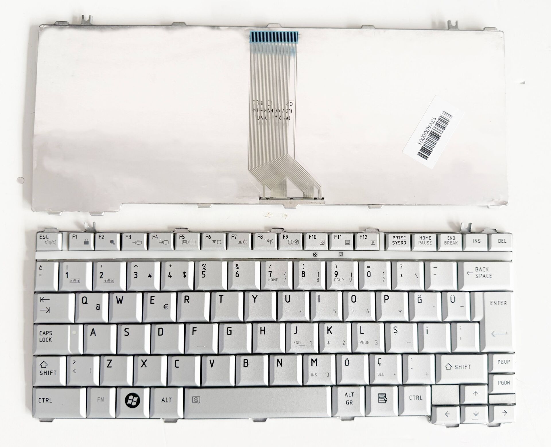 Toshiba Satellite  T130 T130D T135 T135D T131 U400 U400D  U405 U405D U500 U500D U505 U505D portage A600 M800 M900  Silver Gri Renk Klavye Tuş Takımı