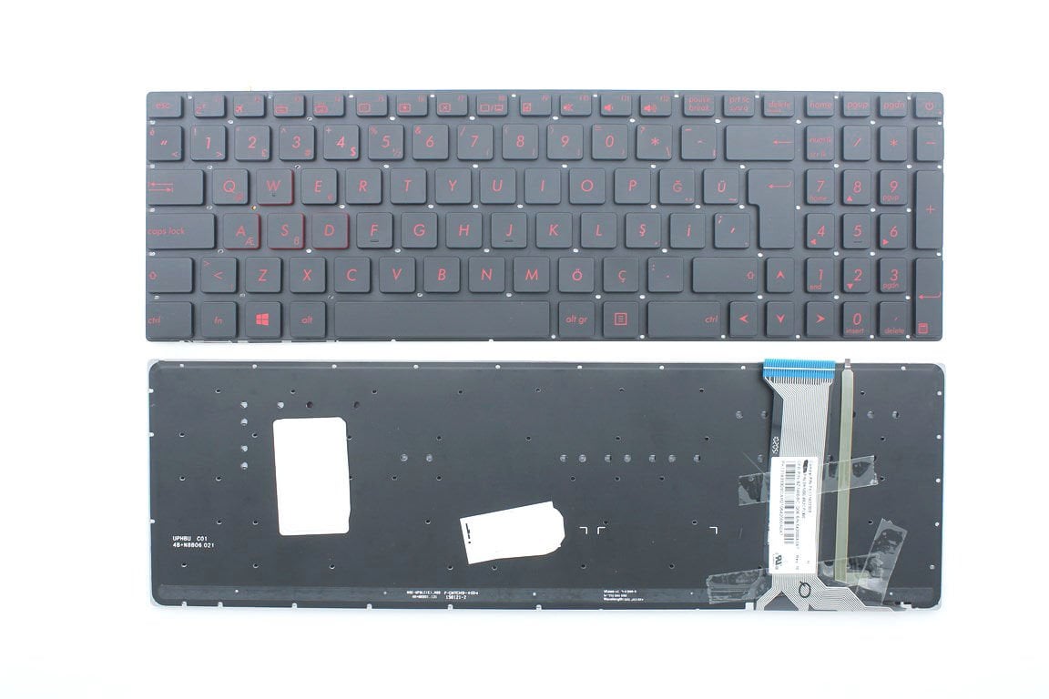 ASUS N551 G551 G551JK G551JM G551JX N551 N551J N551JB N551JK N551JM Asus G58, N551, N751, R555, R561, N552, N752, G551, G552, G741, GL551, G552, G771, GL552, GL752, ZX50, GL771  Siyah Işıklı Klavye TuşT akımı