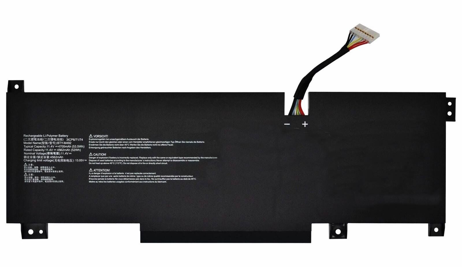 Msi BTY-M492, MS-14C1, MS-14D, MS-1551, MS-1562 MS-16WK Bravo 15 B5DD, 15 C7V, 15 C7VE, 15 C7VF Creator M16 A12UC, M16 A12UD, M16 A12UEV, M16 A12UG, Crosshair 15 A11UCK, 15 A11UEK, 17 A11UDK, CYBORG 15 A12VE, 15 A12VF Batarya Pil