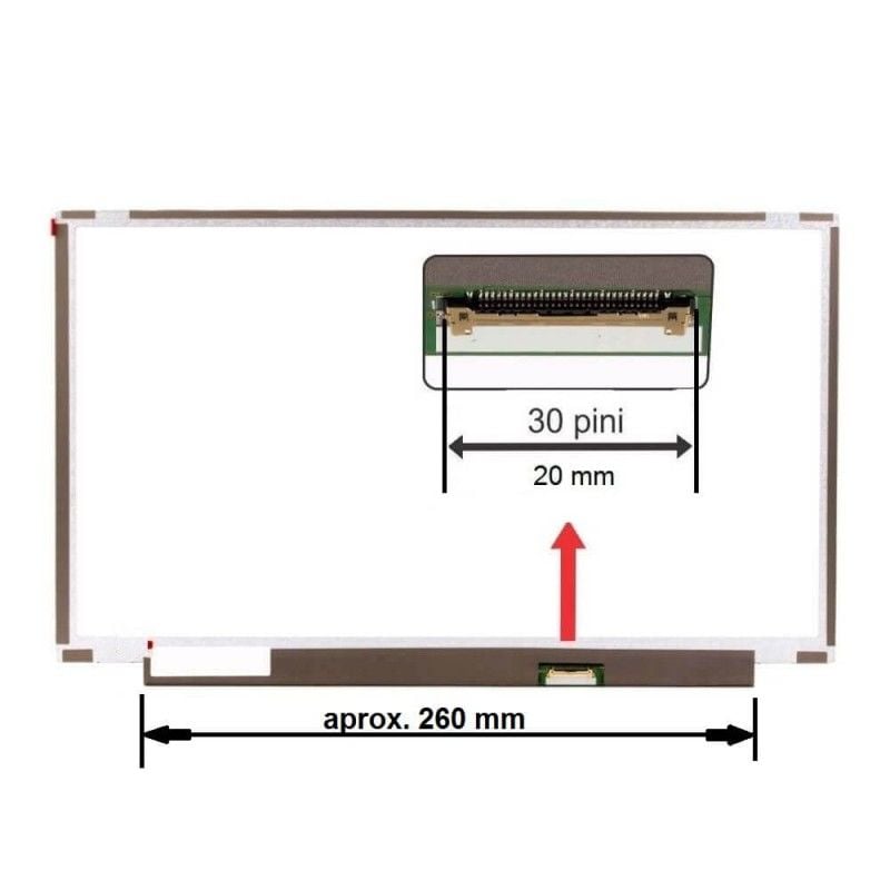 Lenovo 15.6 inç Dar kasa N156HCA-EAC, B156HAN06.2, NT156FHM-N43 v8.0 B156HTN06.2 n156hga-ea3 c3, NV156FHM-N48 v8.0, B156HAN02.1 LP156WFH SP LP156WFE SP NV156FHM-N69 N156HCE-EN1 N156HCA-EAC NV156FHM-N4S NT156FHM-N43 MNF601BS1-1 260mm Devre Uzunluğu