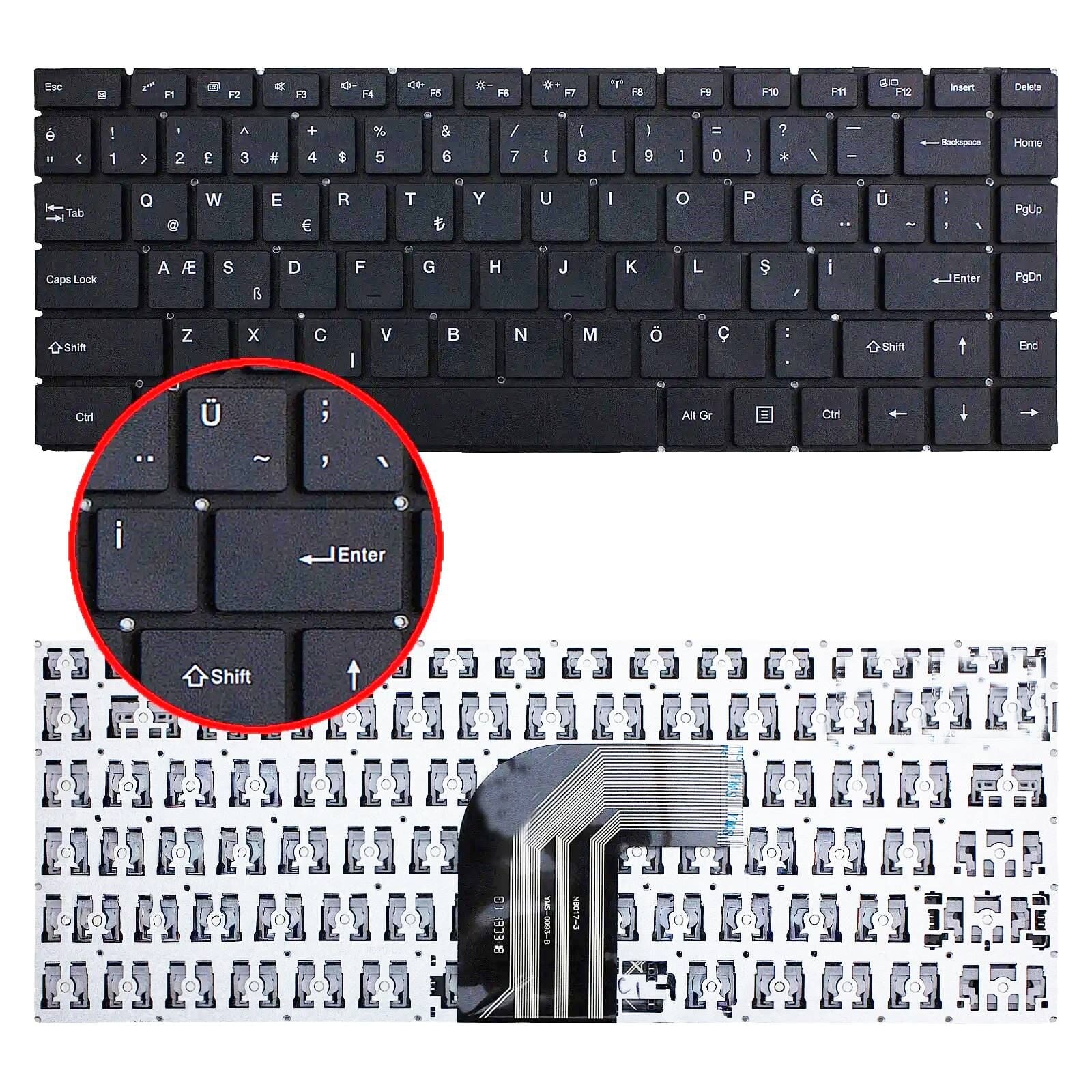 Casper Nirnava C400 14.0 İnç, Core i3 C400.5005 Klavye Tuş Takımı C400.5005-4C00R  C400.5005-4C00E  C400.5005-4C00X  C400.5005-4D00T  C400.5005-4D00X