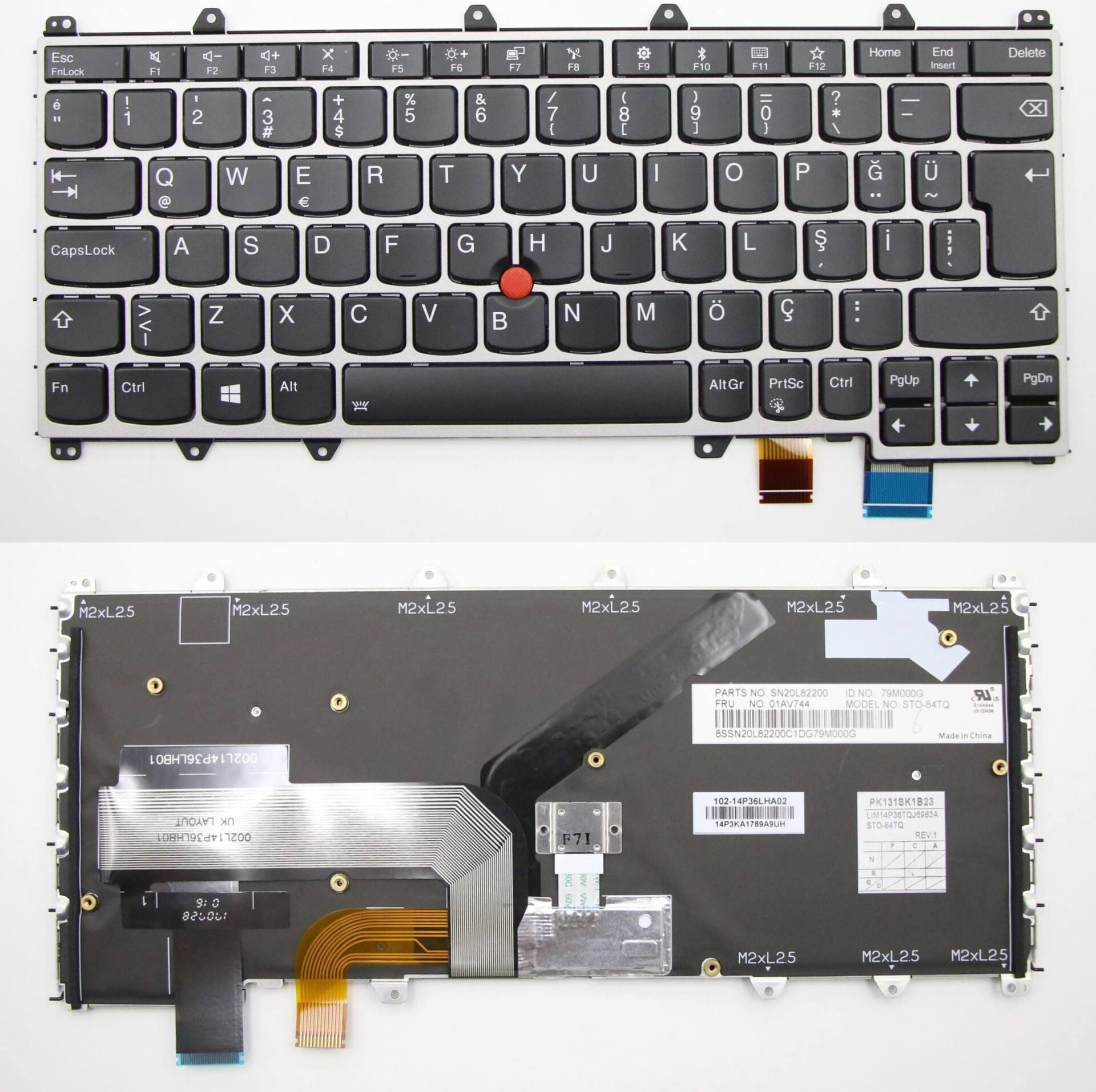 Lenovo Thinkpad Yoga 370 20JH 20JJ, X260 20F5 20F6, X380 20LH 20LJ, Yoga 260 20Fd 20Fe 20Gs 20Gt, Klavye Tuş Takımı Işıklı