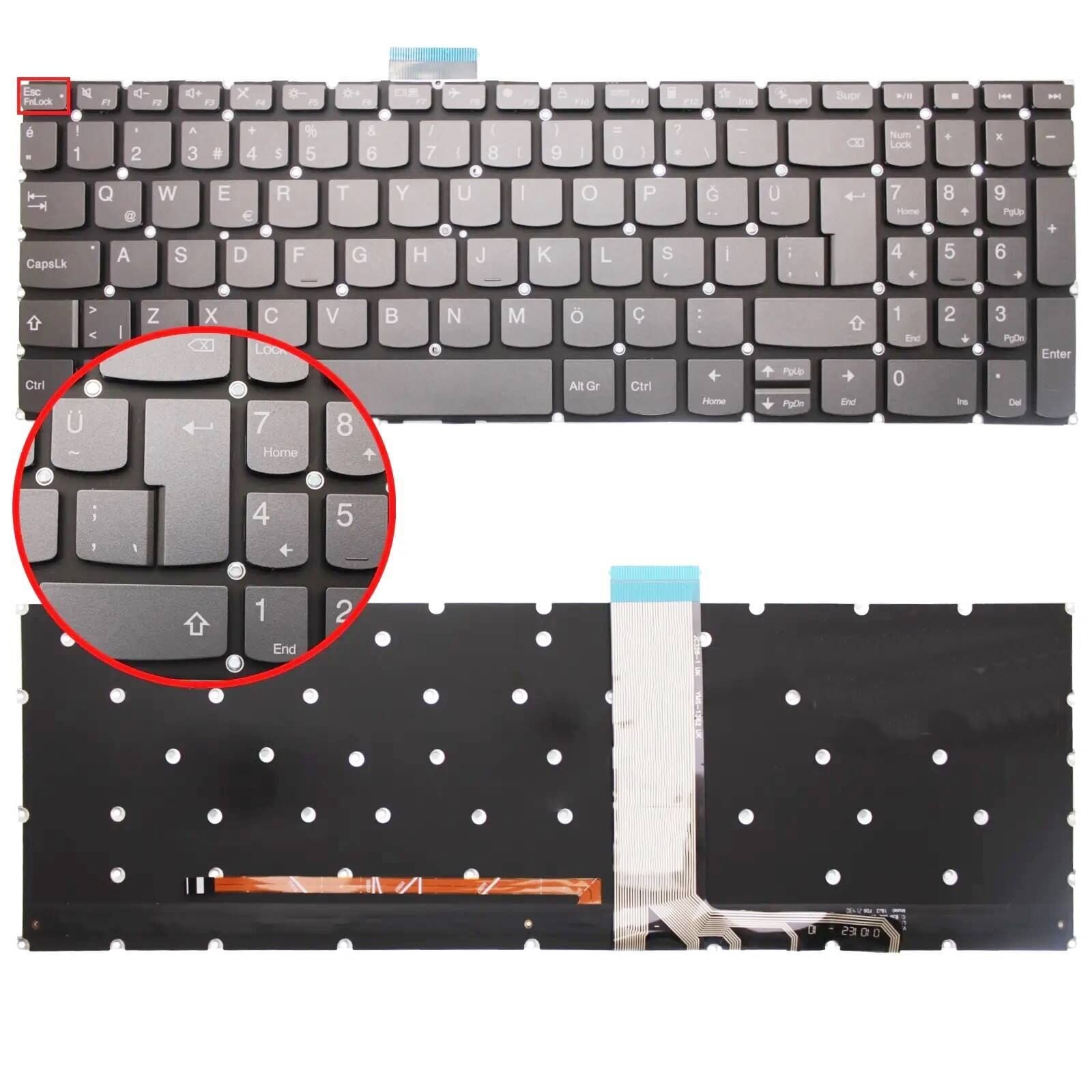 Lenovo Thinkbook 15p Imh, 20v3 15p G2 Ith, 21b1 15 G3 ITL, 21a5 15 G3 Acl, 21a4 15 G2 ITL, 20ve, 15 G2 Are, 20vg İdeapad Yoga Slim 7-15ITL05 82ac, 7-15Imh05, 82ab, 7-15IIl05, 82aa Yoga 7-15ITL5, 82bj Yoga 7-15ITL05, 82af , 82ae Işıklı Aydınlatmalı Klavye