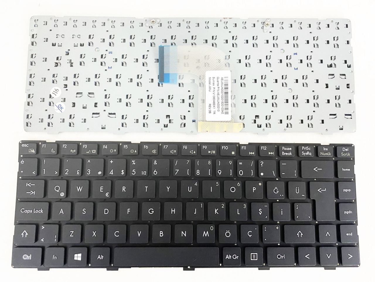 Grundig JWU, GNB 1452, GNB 1452 B1 N2, GNB 1443 A1 B8, GNB 1444 A1 İ3 JWU,  V136346EK1, V136346EK1-TR,   AEJWUA00010  Klavye Keyboard Tuştakımı