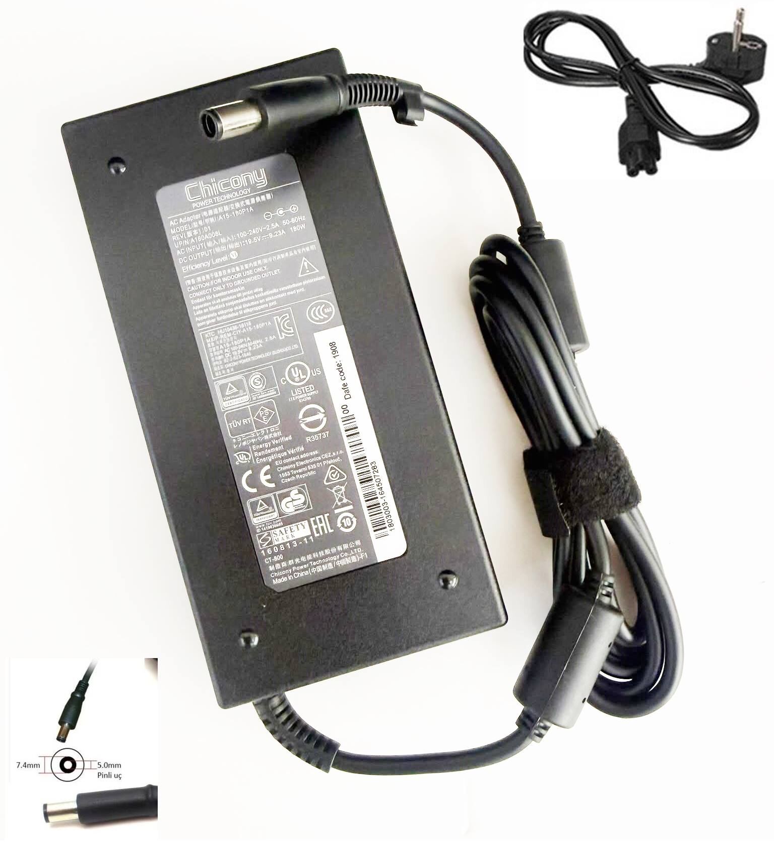 Casper excalibur G850 G770 G780 G860 G650 19.5v 9A 180w 7.4*5.0mm Adaptör Şarj Cihazı Orjınal