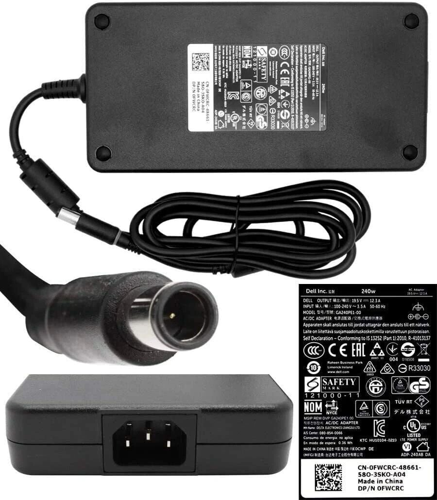 Dell Orjinal 19.5v 12.3A 240w 7.4x5.0mm ADP-240AB D GA240PE1-00 Adaptör Şarj Cihazı