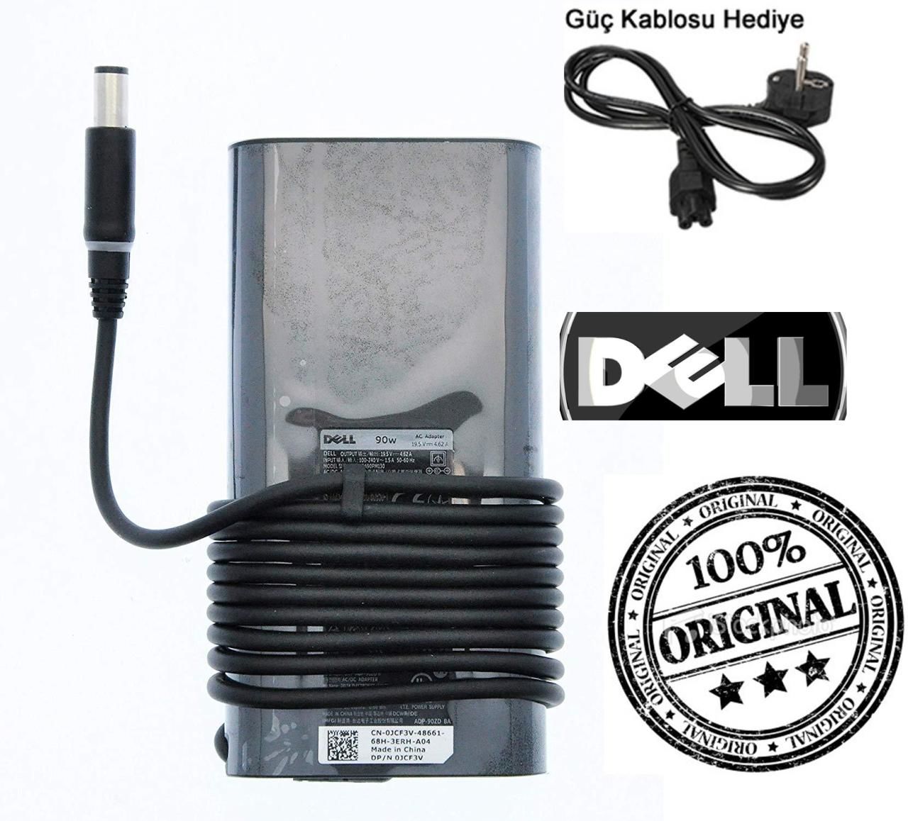 Dell Orjinal 19.5v 4.62A 90w Adaptör Şarj Cihazı - LA90PM111 6KXKH PA-10 PA-3E DA90PM111 AA90PM111, YD9W8, PA-1900-32D, 0W6KV, ADP-90LD D, Y808G, Y807G, D094H, C120H, DA90PE1-00, WK890, 330-1825, NN236, 330-1826, 330-1827, 330-1828, PA-3E, PA-2E, PA-10