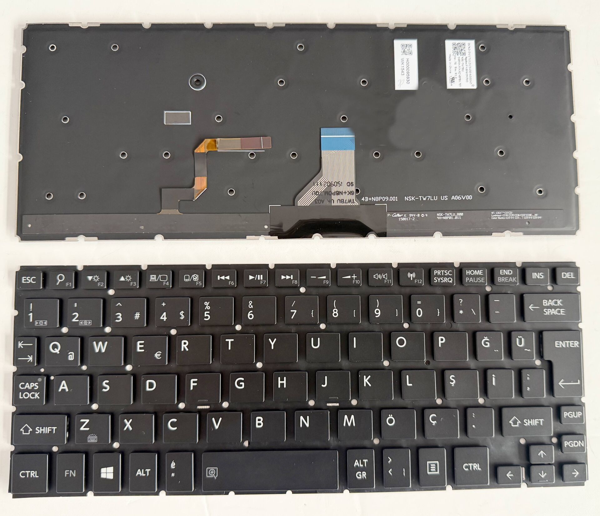Toshiba Satellite Radius 11 CL10-C CL10W-C CL10-B CL10W-B L10-B L15-B L12-C L12T-C L12W-C L10W-B L10W-C L15W-B / Radius  12 P20W-C P25W-C 9Z.N8PBU.701 0KN0-DV1US13 NSK-TW7BU nsk-tw7lu Klavye Aydınlatmalı Tuş Takımı