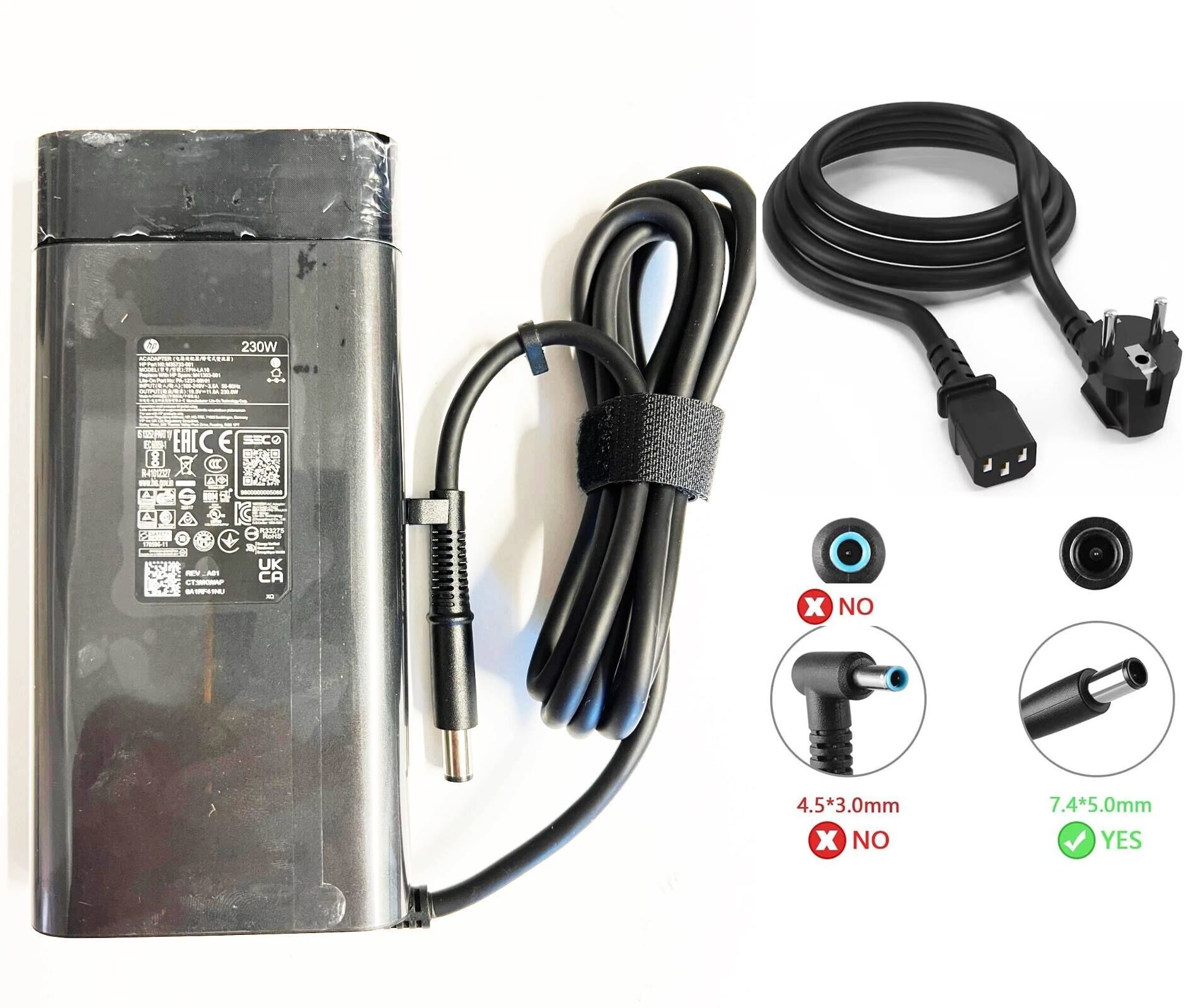 Hp Orjinal 230W 19.5V 11.8A 7.4x5.0mm Kalın Uç TPN-LA10 ENVY All-in-One  Omen ELITEBOOK ZBOOK 924942-001 925141-850 PA-1231-08HT ENVY All-in-One Adaptör şarj Cihazı
