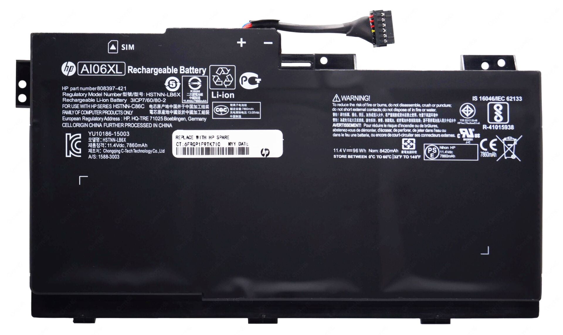 Hp Orjinal Zbook 17 G3 AI06xl A106XL Aı06xl, Aıo6xl AI06096XL-PR HSTNN-LB6X 808397-421 808451-001 HSTNN-C86C T7v60ea T7v61ea T7v62ea T7v61et T7v62et T7v63ea T7v64et T7v65et T7v67ea Tzv66ea t7v66ea t7v70ea y6j64ea y6j67ea y6j71ea Batarya Hp Pil