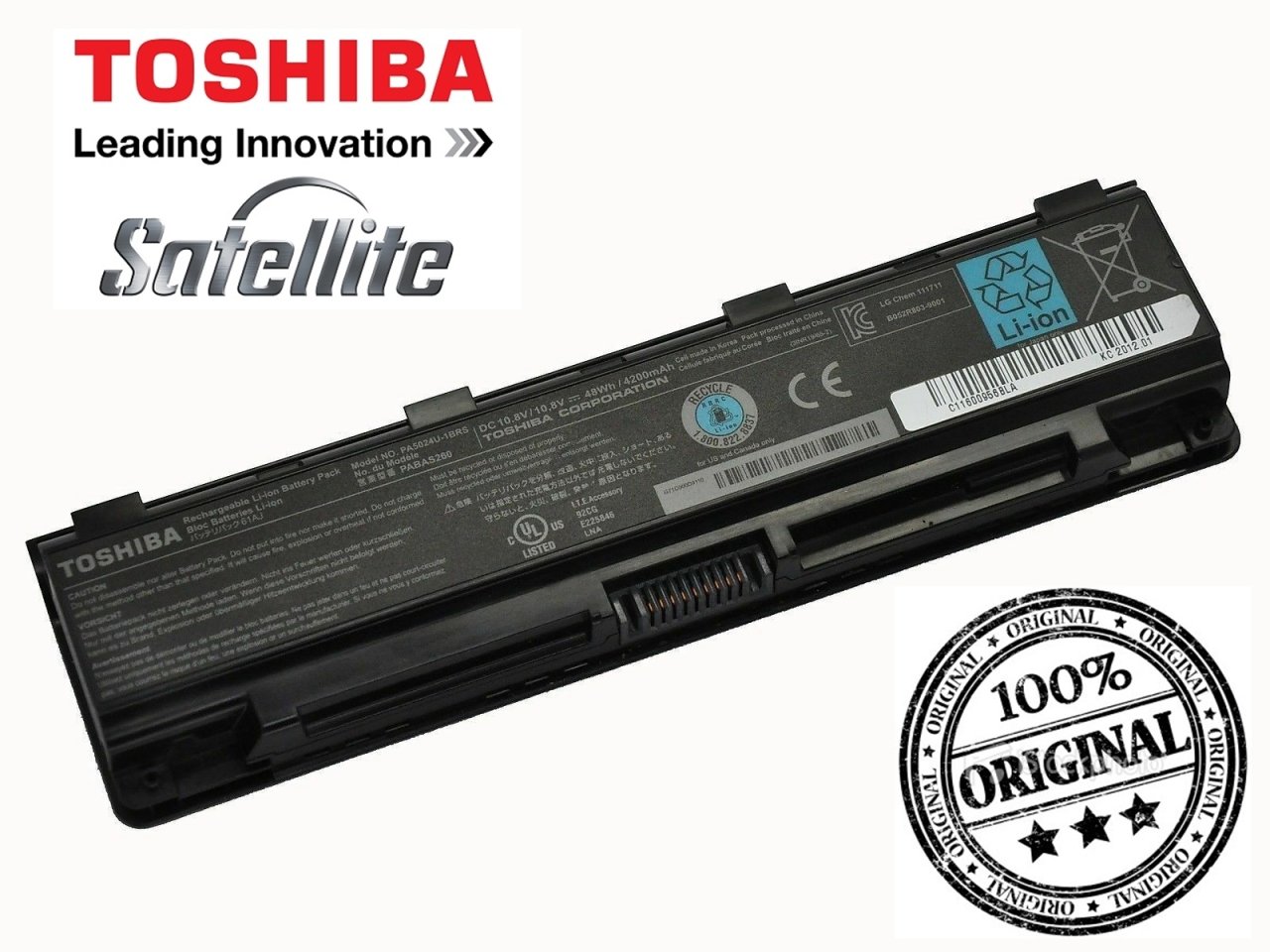 Toshiba Orjinal PA5024U-1BRS C850, C850D, C855, C855D  C870, C870D, C875, C875D  L850, L850D, L855, L855D  L870, L870D, L875, L875D P850, P850D, P855, P855D C50-A, C50D-A C50T-A  Batarya Pil