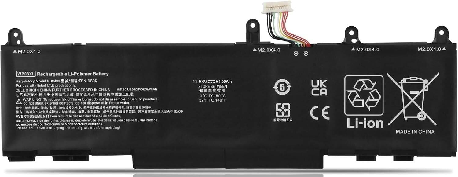Hp ZBook Firefly 14 G9, 14 G10, x360 1040 G9, x360 1040 G10,  830 G9, 835 G9, 830 G10, 835 G10, 840 G9, 840 G10, 845 G9, 845 G10, 860 G9 860 G10, 865 G9, 865 G10 Wp03xl Hstnn-Ib9x Hstnn-lb8w M73466-005 M73468-002 M64304-421, M64304-422 Batarya Pil