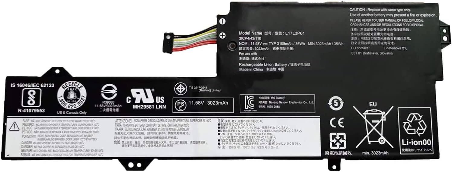 Lenovo L17C3P61 L17L3P61 L17M3P61 Flex 6-11IGM 81A7, Ideapad Yoga 320s-13Ikb 81ak, Yoga 330-11Igm 81a6, Yoga 720-12IKB 81B5, Yoga 330-11IGM 81A6, Yoga 520-12IKB, Ll3p61jw, Xiaoxin 7000-13 5B10Q39200 5B10N87357, 5B10N87358, 5B10N87359 Batarya Pil