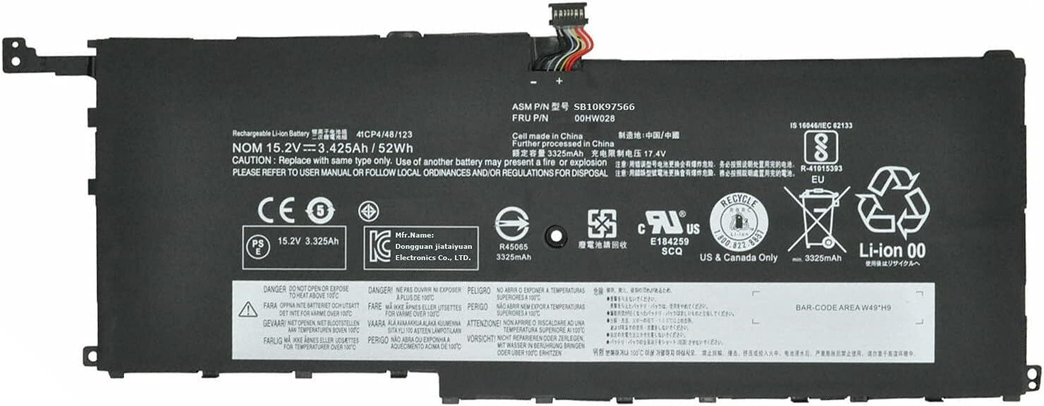 Lenovo ThinkPad X1 Yoga 1st Gen (20FQ, 20FR) ThinkPad X1 Yoga 2nd Gen ( 20JD, 20JE, 20JF, 20JG), ThinkPad X1 Carbon Gen 4 20FC 20FB 01AV440 01AV441 01AV444 01AV410 01AV438 01AV439 00HW028 00HW029 01AV409 01AV458 SB10K97567 01AV457 Batarya Pil