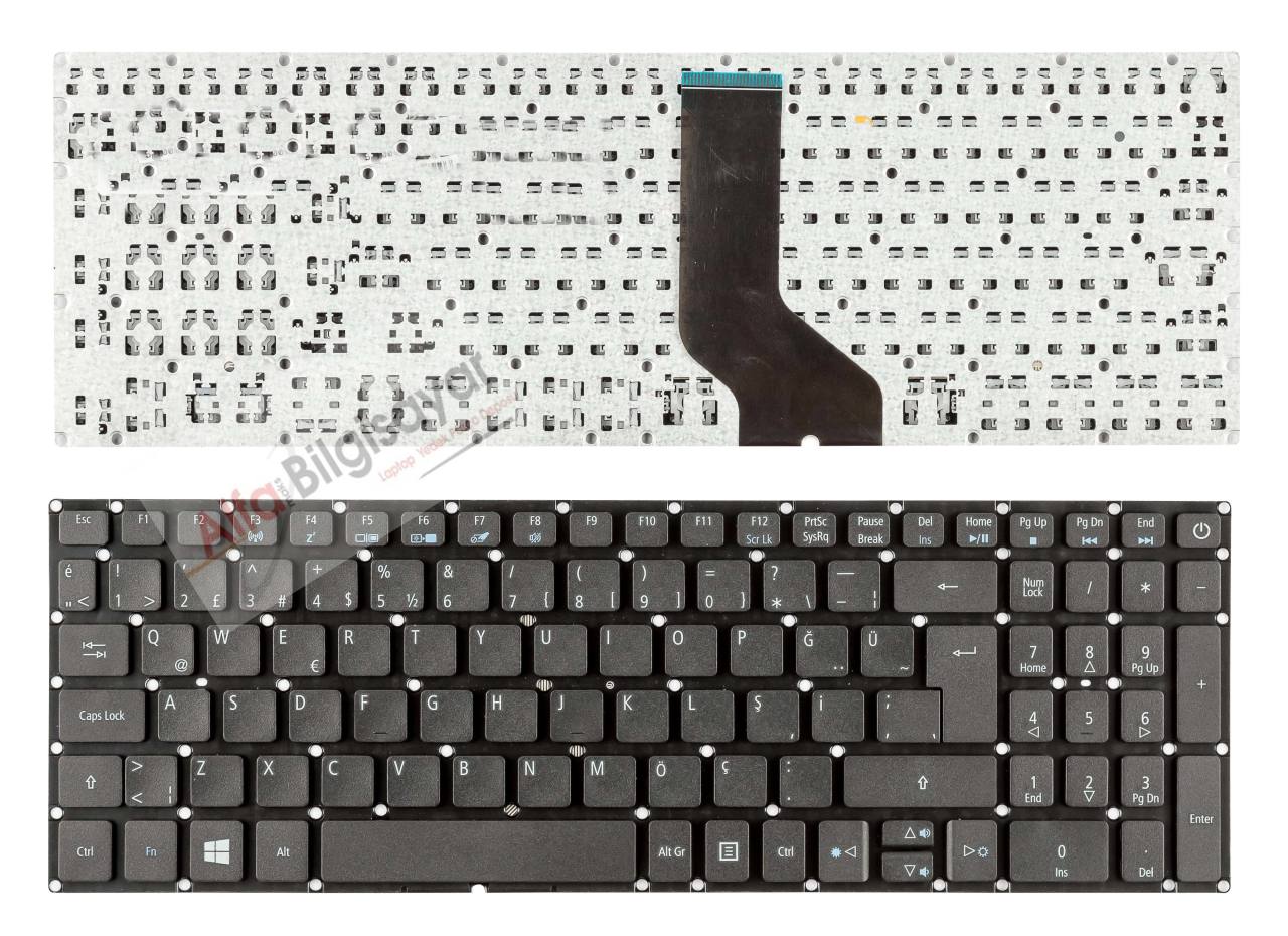 Acer Aspire E5-574, E5-574G, E5-574T, E5-574TG, E5-575G (N16Q2), E5-575T, E5-575TG, E5-722, E5-722G, E5-752, E5-752G, E5-772, E5-772G (N15W1), E5-773, E5-773G, E5-774, E5-774G, N15Q1, N15Q2, N15W1, N15W2  Klavye  Tuş Takımı Orjınal Türkçe