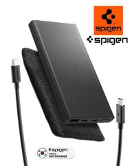 Spigen 10000 mAh Alüminyum 22.5W USB-C+USB-A Giriş/Çıkış Hızlı Şarj 3 Port Kablo+Çanta Powerbank