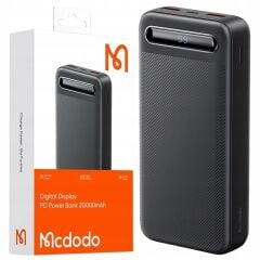 Mcdodo 20000mah Powerbank Led Ekranlı 20.000 Mah Taşınabilir Şarj Cihazı Siyah