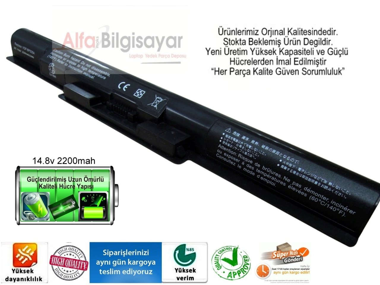 Sony vaio Svf152 Svf153 VGP-BPS35A BPS35 BPS35A 14E 15E Serisi
