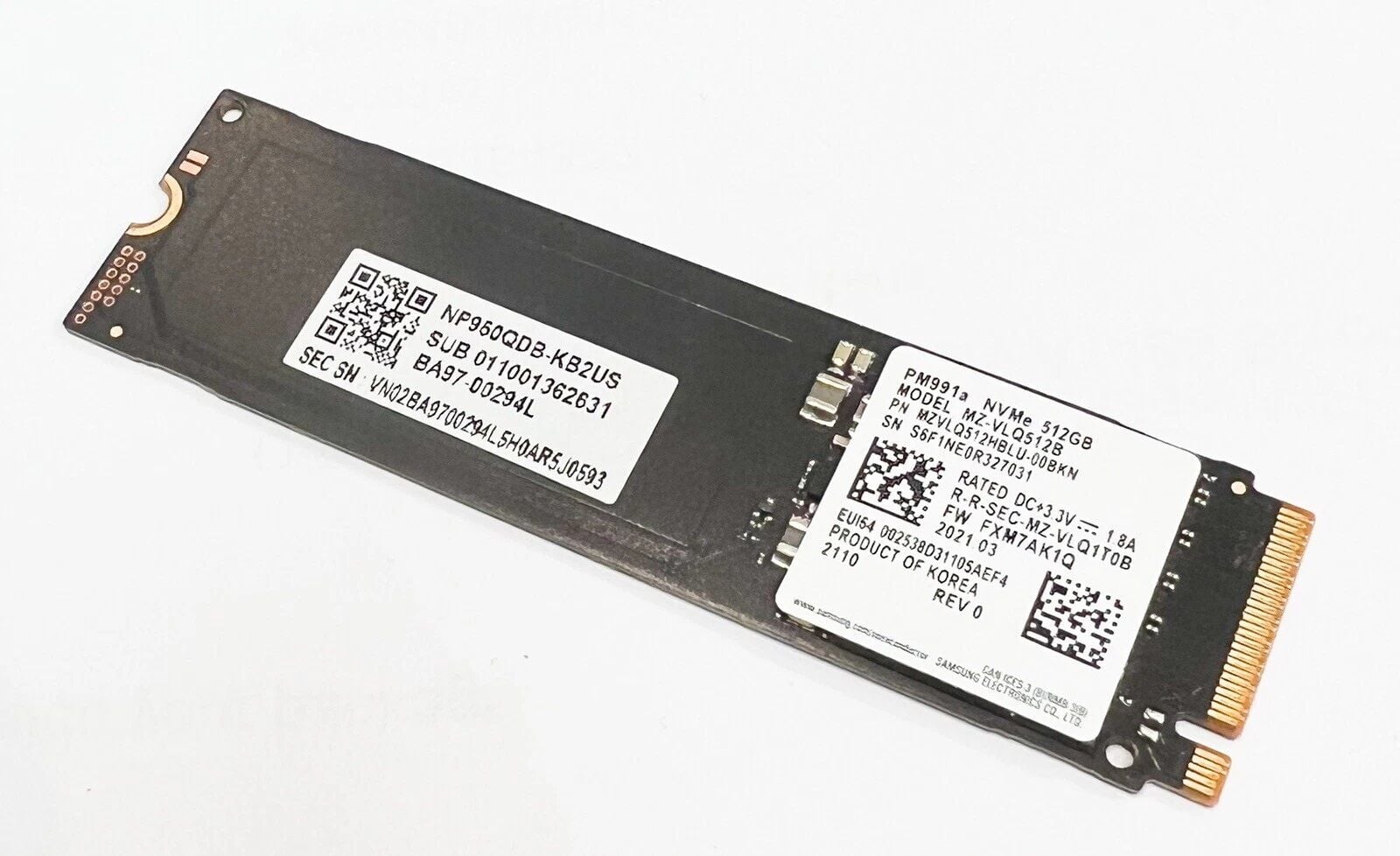 2.el Upgrade Çıkması 512GB SAMSUNG PM991a PCIe NVMe SSD MZ-VLQ512HBLU M.2 Disk