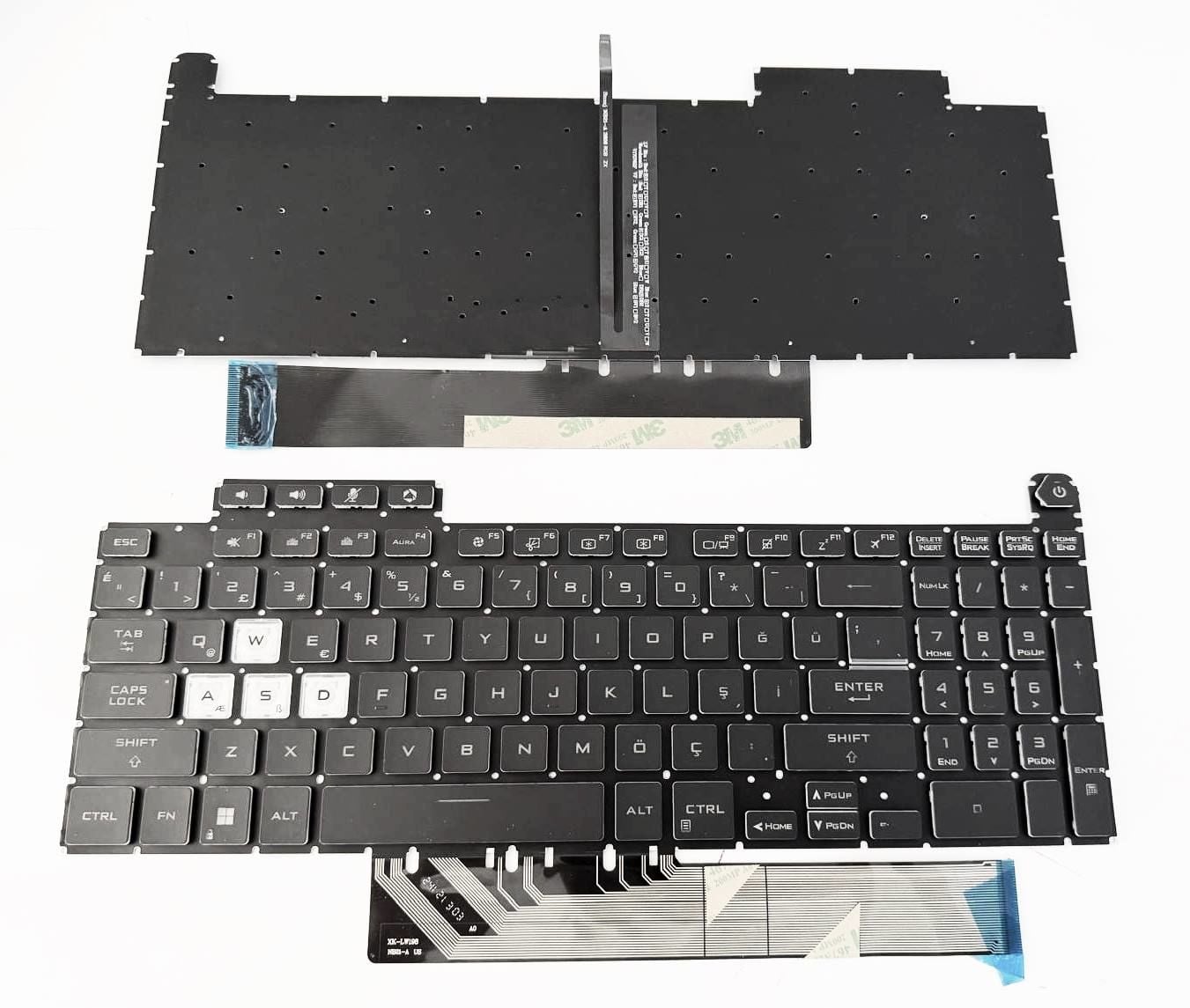Asus TUF Gaming A15 A17 F15 F17 FA707 FX707 FA507 FX507VV FX507VI FA507NU FA507XI FA507NV FA507RC FA507RE FA507RM FA507RM FX507VU FX507VI FX507ZU4 FX507ZC4 FA507UI FA507NVR FA507UI FA507NUR TUF Dash F15 FX517 FX517ZR FX517ZE FX517ZM GA507 Klavye rgb