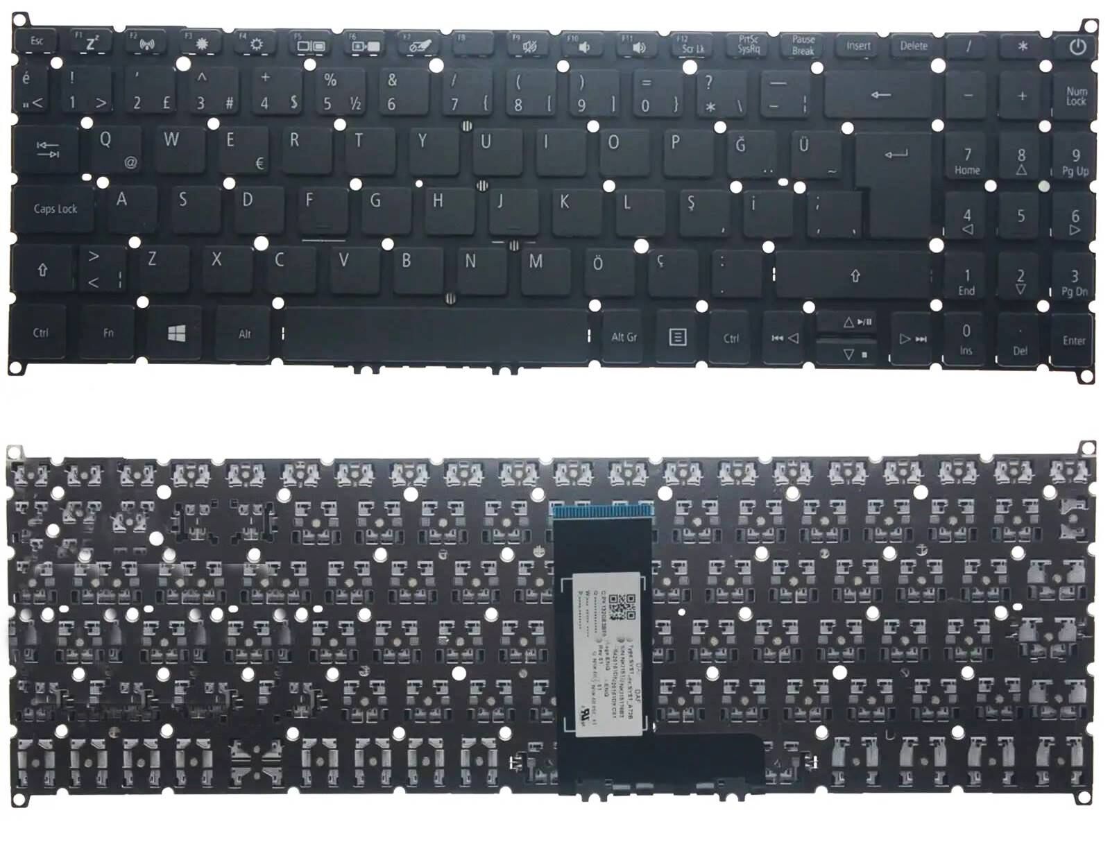Acer Swift 3 Sf315-41g Sf315-51g Sf315-52g Sf315-54g N17p4 A515-43g A515-44g A515-45g A515-52g A515-53g A515-54g A515-55g A515-56g A615-51g Extensa Ex215-21g Ex215-22g Ex215-31g Ex215-52g Ex215-53g Ex215-54g N17c4 N18q13 N19c1 N19c2 N19c3 N19h1  Klavye