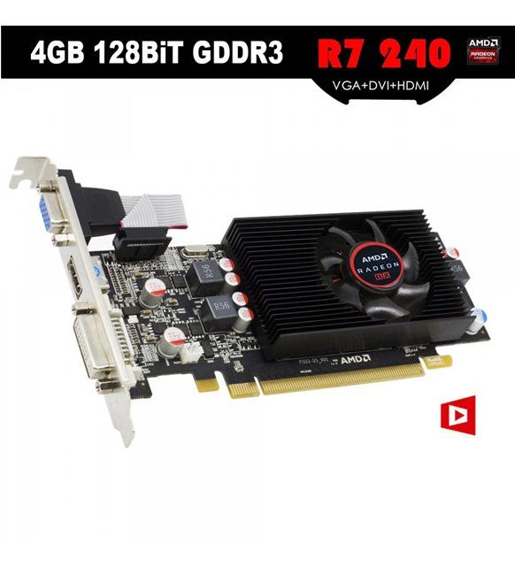 AMD Radeon R7240 4gb 128BIT Gddr3 VGA DVI Hdmı Ekran Kartı