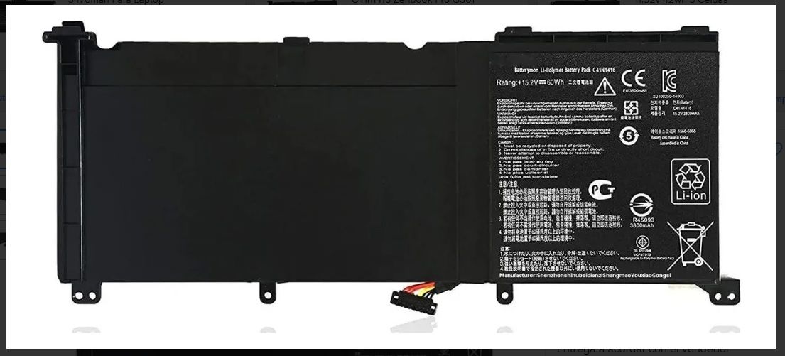 Asus C41N1416, C32N1415, N501JW, N501VW ZenBook Pro UX501, UX501J G501 G501J G601J G501JW UX501JW Batarya Pil